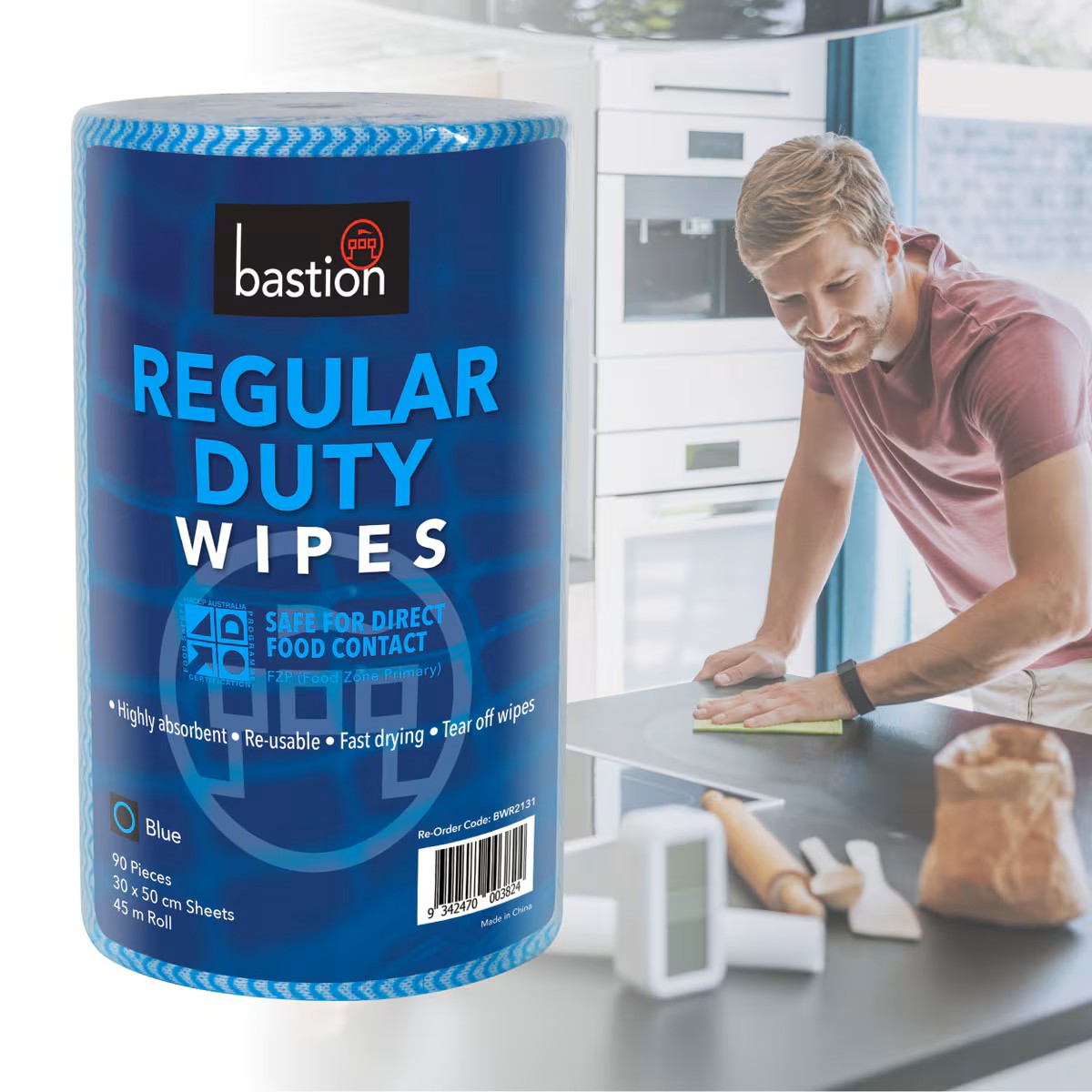 Bastion Regular Duty Wipes - Rolls