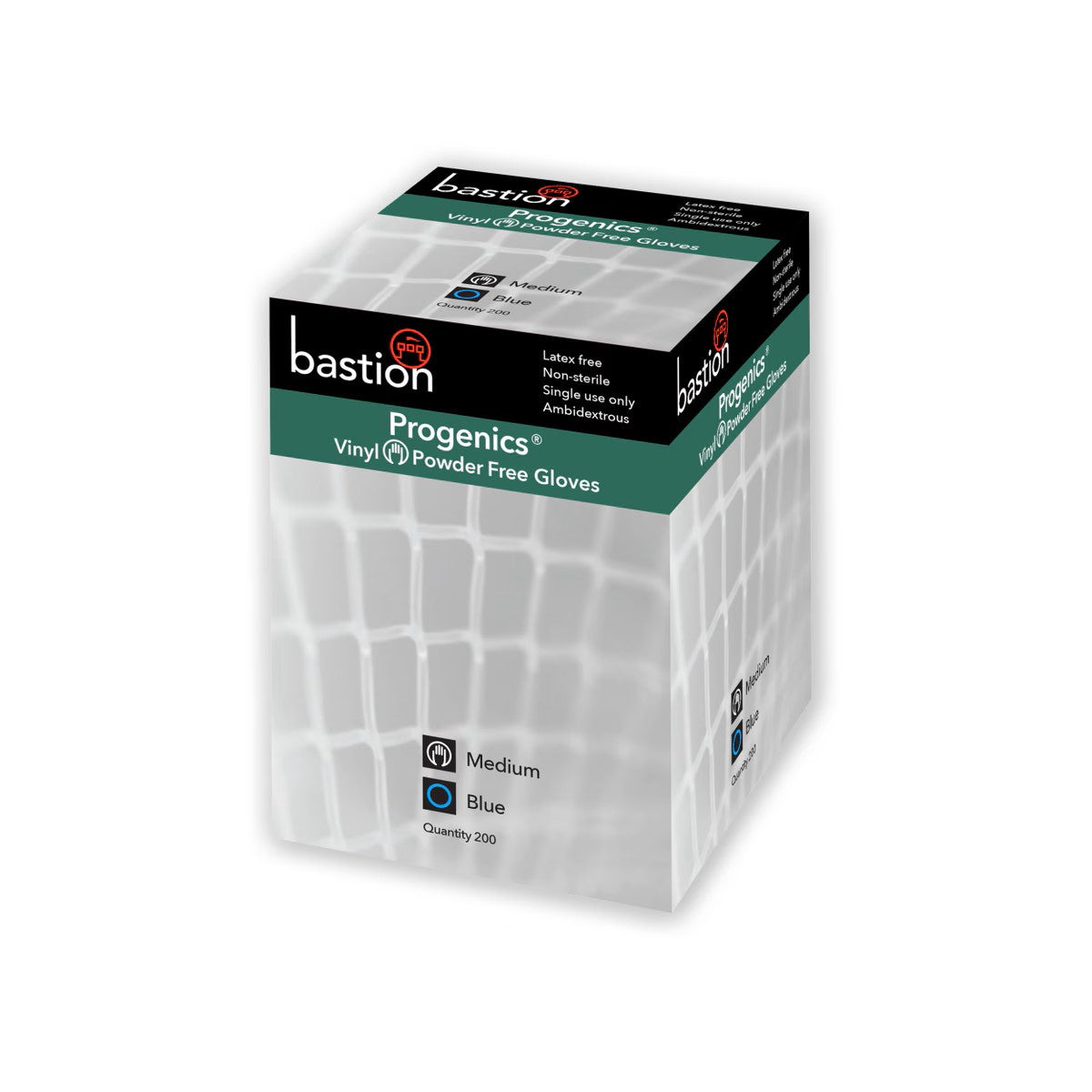 Bastion Progenics Vinyl Powder Free Blue Gloves