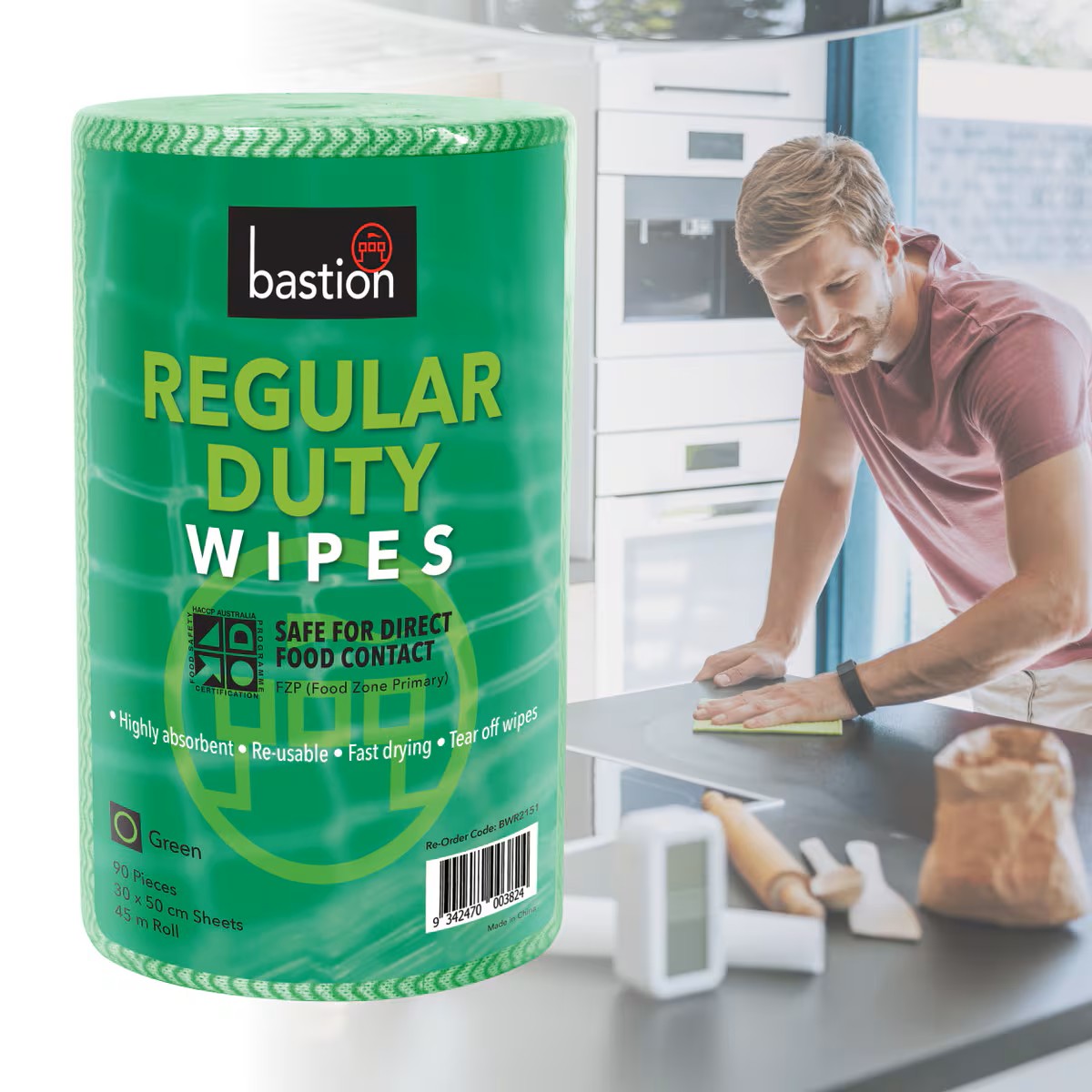Bastion Regular Duty Wipes - Rolls