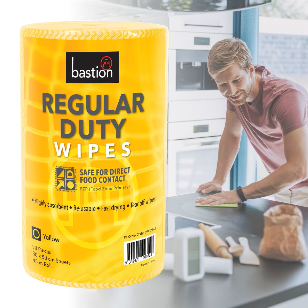 Bastion Regular Duty Wipes - Rolls